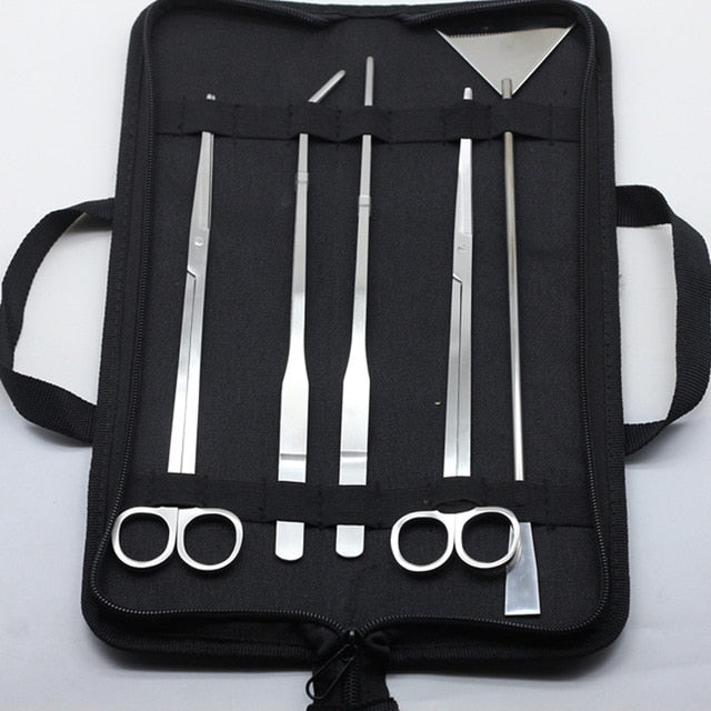 3/5Pcs/Set Aquarium Cleaning Tools Kit Tweezers Curve Scissor Fish Tank Water Plants Grass Stainless Steel Maintenance Tool Suit