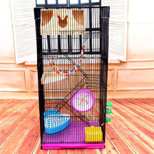 Load image into Gallery viewer, Three-story Demon King Squirrel Honey Bag Blossom Guinea Rat Villa Big Hamster Dragon Cat Standard Golden Flower Cage
