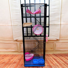 Load image into Gallery viewer, Three-story Demon King Squirrel Honey Bag Blossom Guinea Rat Villa Big Hamster Dragon Cat Standard Golden Flower Cage
