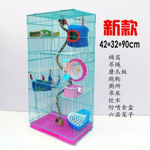 Three-story Demon King Squirrel Honey Bag Blossom Guinea Rat Villa Big Hamster Dragon Cat Standard Golden Flower Cage