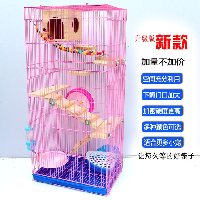 Three-story Demon King Squirrel Honey Bag Blossom Guinea Rat Villa Big Hamster Dragon Cat Standard Golden Flower Cage