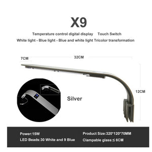 Aquarium LED Lighting Fish Tank Light Pecera Aquatic Plant Lighting 10W/15W Super Slim Waterproof Clip-on X3 X5 X7 X9