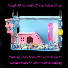 Load image into Gallery viewer, Acrylic Hamster Cage Transparent Oversized Villa Guinea Pig Basic Cage Toy Supplies Package Small Pet Nest
