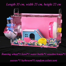 Load image into Gallery viewer, Acrylic Hamster Cage Transparent Oversized Villa Guinea Pig Basic Cage Toy Supplies Package Small Pet Nest

