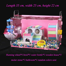Load image into Gallery viewer, Acrylic Hamster Cage Transparent Oversized Villa Guinea Pig Basic Cage Toy Supplies Package Small Pet Nest
