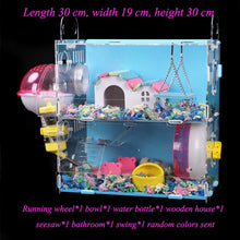 Load image into Gallery viewer, Acrylic Hamster Cage Transparent Oversized Villa Guinea Pig Basic Cage Toy Supplies Package Small Pet Nest
