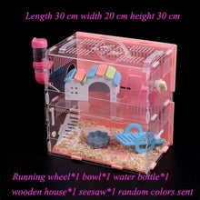 Load image into Gallery viewer, Acrylic Hamster Cage Transparent Oversized Villa Guinea Pig Basic Cage Toy Supplies Package Small Pet Nest

