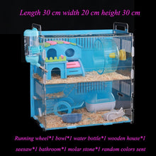 Load image into Gallery viewer, Acrylic Hamster Cage Transparent Oversized Villa Guinea Pig Basic Cage Toy Supplies Package Small Pet Nest
