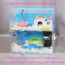 Load image into Gallery viewer, Acrylic Hamster Cage Transparent Oversized Villa Guinea Pig Basic Cage Toy Supplies Package Small Pet Nest
