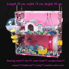 Load image into Gallery viewer, Acrylic Hamster Cage Transparent Oversized Villa Guinea Pig Basic Cage Toy Supplies Package Small Pet Nest
